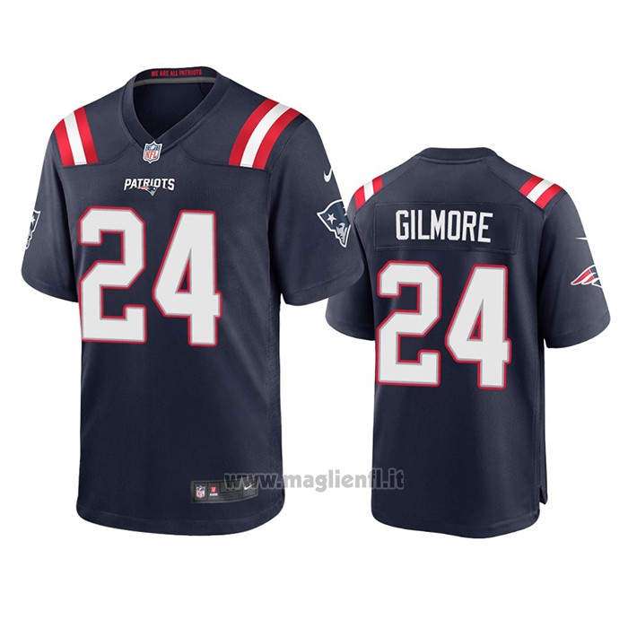 Maglia NFL Game New England Patriots Stephon Gilmore 2020 Blu